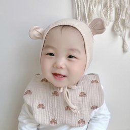 Bavoirs de dentition pour bébé en tissu respirant avec bord fleuri pour garçon et fille 3 pièces