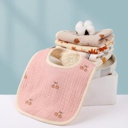 Bavoir de dentition respirant en coton pour bébé serviette en forme de U pour le rôt du nourrisson