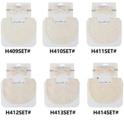 Ensemble bavoir pour bébé foulard brodé imprimé Smock d'alimentation nœud papillon serviette de