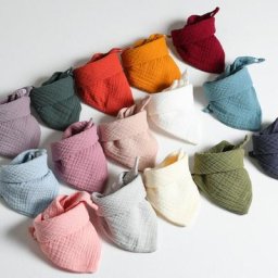Bavoirs en coton doux pour l'alimentation de bébé serviette en forme de Triangle Bandana tissu