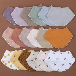 Collier bavoir d'alimentation pour bébé serviette de salive écharpe en coton doux tissu de rots
