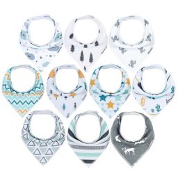 Bavoirs Bandana Super doux et absorbants pour bébé 100% coton ensemble de jouets de dentition