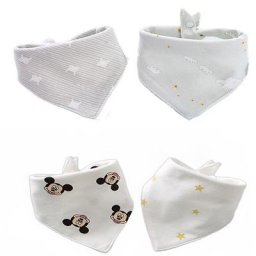 Tureprint-Bavoir en coton pour bébé fille et garçon serviette de salive bandana dessin animé
