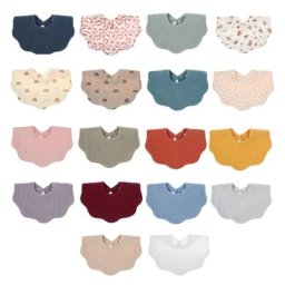 Bavoir d'Alimentation en Forme de Vague pour Bébé Bandana Imprimé Doux Pur Coton Absorbant