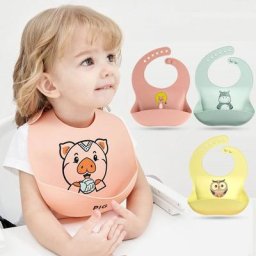 Bavoirs imperméables en silicone pour bébé serviette pour bébé protège salive pour nouveau-né