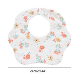 Bavoir de dentition pour nouveau-né serviette en tissu Bandana à volants 4 couches pour