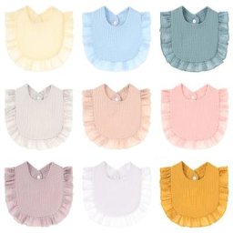 Bavoir d'alimentation pour bébé serviette en dentelle à volants en coton pur doux pour nouveau-né