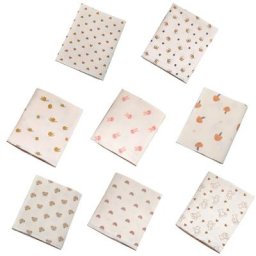 Serviette Ronde en Coton à 2 Couches pour Bébé Couverture d'Emmaillotage Imprimée de Dessin Animé