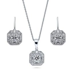 Ensembles de bijoux en pierre blanche pour femmes collier de style art boucles d'oreilles cadeaux