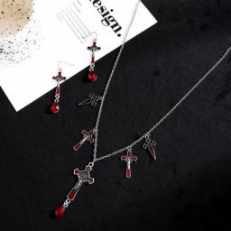 Pendentif croix ras du cou pour femmes 3 pièces mode créative gothique Vintage Hip-hop Punk