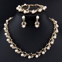 Ensembles de bijoux en biscuits élégants pour femmes collier de perles boucles d'oreilles de