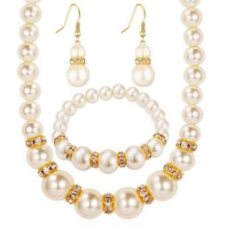 Ensemble de bijoux de mariage à breloques pour femmes bracelet en cristal collier boucles