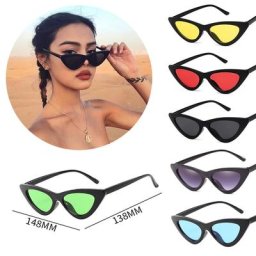 Lunettes de soleil œil de chat pour femmes Vintage rétro triangulaire monture noire 2021