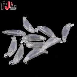 Appâts durs vierges transparents corps de leurre de pêche non peints en 3D Wobblers Minnow 3.8cm