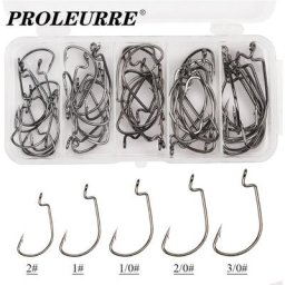 Hameçons de mer pour la pêche à la carpe lot de 50 pièces 2 #-3/0 #