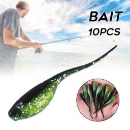 10pcs Fishing Lures Artificial Bait Tadpole Realistic Appearance Fishing Tackle Soft Plastic Fishing