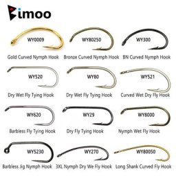 Bimoo – hameçon de pêche à la mouche 500 pièces en acier à haute teneur en carbone barbelé pour