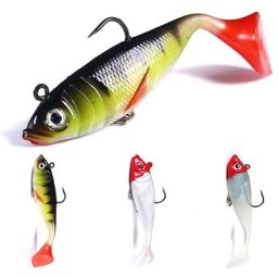 HENGJIA-Leurre souple avec tête plombée appât Élde type poisson nageur idéal pour la pêche en mer