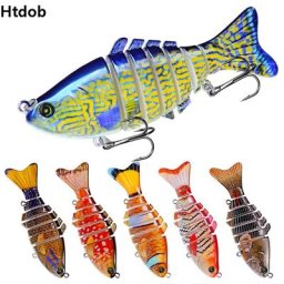 Leurre de pêche dur multi-articulé Wobblers 7 Segments appât bionique Swimbait 10cm 15.6g 5