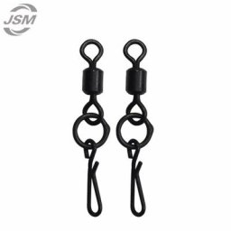 JSM-Lot de 50 hameçons de pêche à la carpe connecteur noir 256 pièces