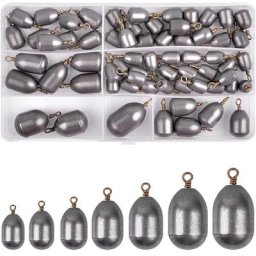 Poids en fer pour la pêche en forme de goutte d'eau accessoires pour pêcher le bar 27/65 pièces