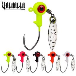 VALHALLA-Hameçons à tête de gabarit crochets de leurre souple barbelé exposé avec cuillère en