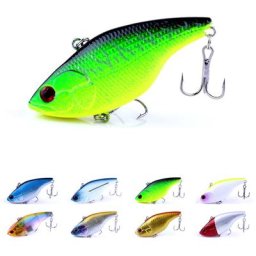 Leurre rigide vibrant en plastique avec hameçon appât Élde type crankbait 7.5cm/18g 6 # 1 pièce