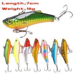 Leurre de pêche sur glace d'hiver appât dur crankbait hameçons triples vibrant VIB 7cm 18g 1