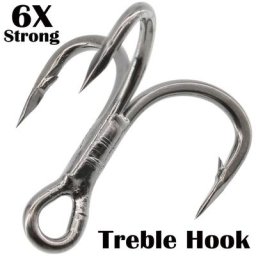 Hameçon Triple de pêche en acier au carbone 6X solide classique rond Triple poisson ensemble