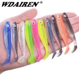Lot d'appâts artificiels en Silicone pour la pêche en eau douce lot de 10 pièces leurre pour