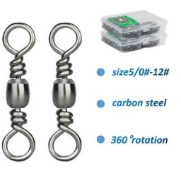 Connecteur de pêche à roulement à billes en acier inoxydable anneau solide haute résistance