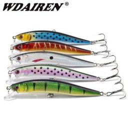 Lot de 5 leurres de pêche de couleurs mélangées ensemble d'appâts artificiels durs pour carpe bar
