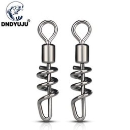 Chrdyuju-Connecteur d'hameçon de pêche connecteur d'appât vis à ressort roulement à broches