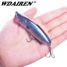 Leurre Flottant Rigide de Type Popper Appât Artificiel Idéal pour la Pêche en Surface au Bar ou au