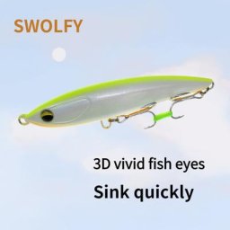 SWl'hyFY-Leurres de pêche au crayon coulant Wobblers Stickbait Appât dur d'hiver Articles de