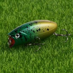 Appât dur artificiel japonais Mini Popper pour la pêche leurre pour attraper des poissons yeux 3D