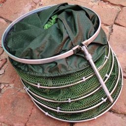 Filet de pêche pliable en nylon et acier inoxydable piège à poissons panier à mailles 2m 2.5m