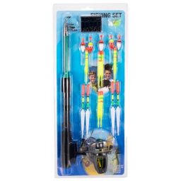 Kit complet de canne à pêche télescopique portable pour enfants ensemble de moulinet de chlore