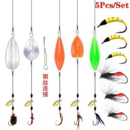 Ensemble de 5 leurres de pêche Wobblers appâts spinner cuillère pour brochet matériel de pêche