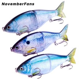 NovemberGérSlider Shad Swimbait Leurres de pêche au gros gibier Appât dur Leurre foetal à naufrage
