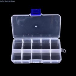 Boîte à matériel de pêche en plastique Transparent et Visible 10 compartiments boîte de rangement