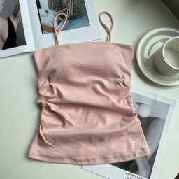 Soutien-gorge froncé à bretelles basiques pour femmes haut précieux caraco en fibre mince