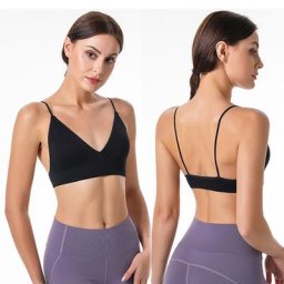 Soutien-gorge push-up sans couture pour femme haut de fitness soutien-gorge en V profond bralette