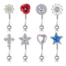 Piercing en Acier Incurvé pour Eyeblogging Générateur de Bijoux Barbell Belly Ring Jules Ring