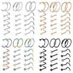 Ensemble de piercing en forme de L en acier inoxydable goujon antarctique en cristal matiques en