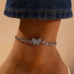 Chaîne de cheville en strass pour femmes bijoux style bohémien pieds nus pour la plage été