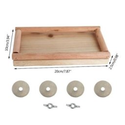 F2TE – perchoir à oiseaux 7.9 ""x 3.9"" plateforme en bois naturel aire de jeu pour Cage perruches