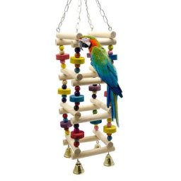 Échelle en bois pour oiseaux perroquet jouets suspendus oiseau à mâcher support d'escalade