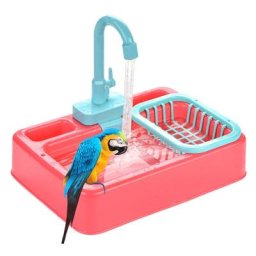 Mangeoire automatique pour oiseaux baignoire pour perroquets piscine douche de bain distributeur
