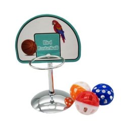 Jouet d'entraînement pour perroquet à base ronde avec cloche jeu de basket-ball pour oiseaux de